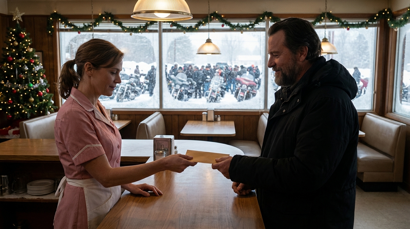Kind Waitress Refuses Payment After Feeding 5 Hungry Bikers, 48 Hours Later 800 Bikers Fill The Parking Lot
