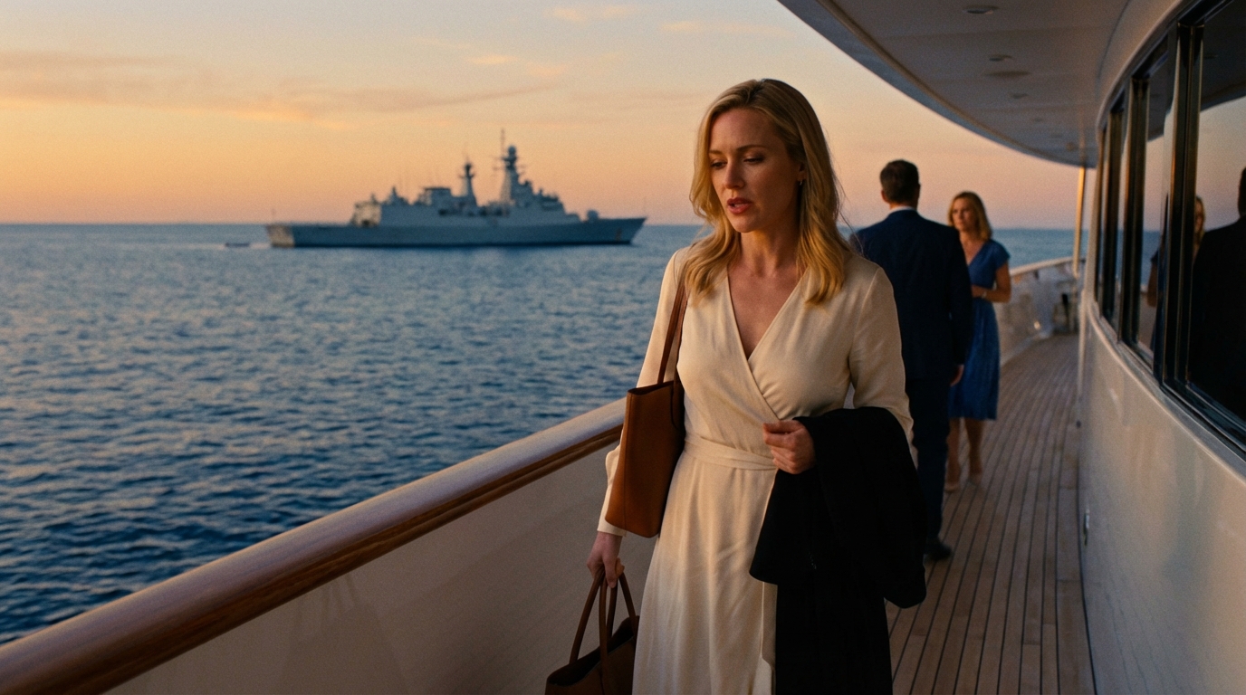 They Judged the Woman on the Luxury Yacht — Then Went Quiet When a Navy Ship Saluted Her The yacht’s teak deck