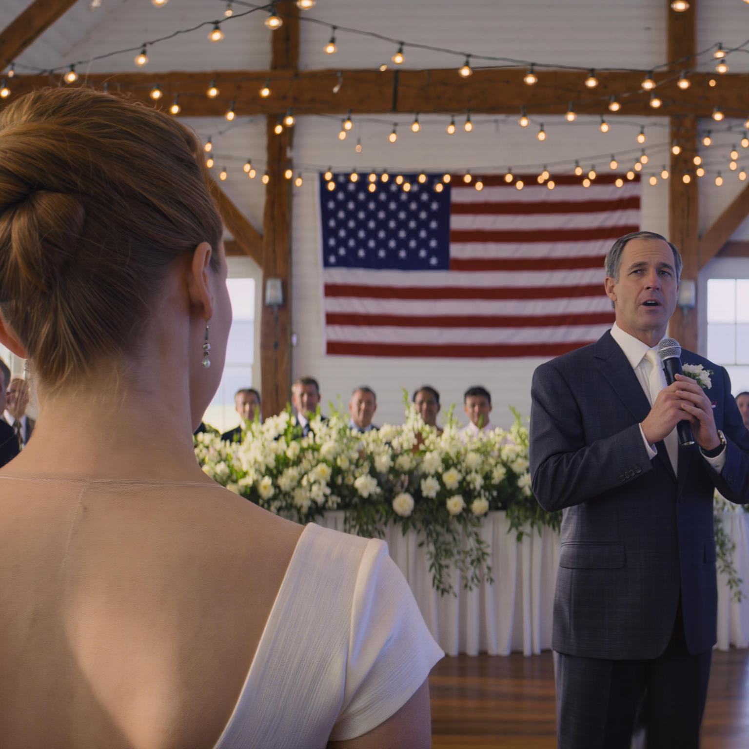 Seventeen years after my dad kicked me out, I walked into my brother’s wedding at a Maine harbor thinking I’d stay silent. Dad sneered at me: “If it wasn’t for pity, no one would’ve invited you.” I just sipped my wine and smiled. But right as the bride lifted the mic, the whole hall went dead silent—she turned straight toward me, raised her glass in salute, and called me by a title that made my father freeze…