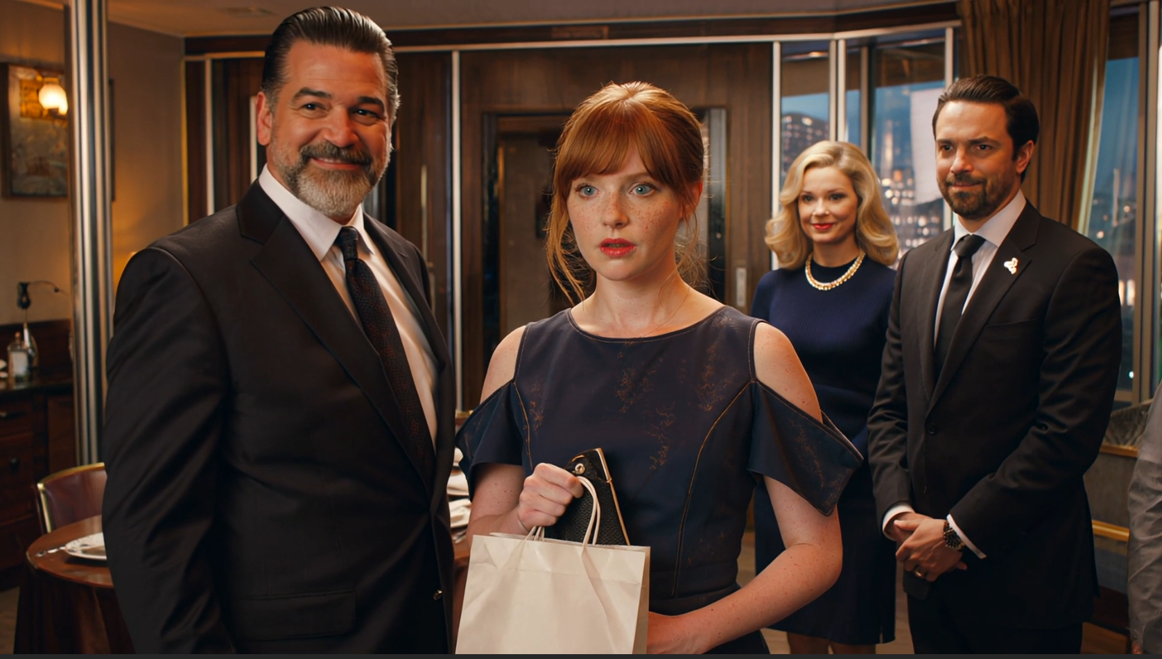 At my dad’s luxury birthday, my brother mocked my “secondhand” dress in front of everyone—then the restaurant owner stopped at our table, looked at me, and said, “It’s an honor to serve you, Miss Ivy,” and the smiles that had been so proud a second ago quietly died.