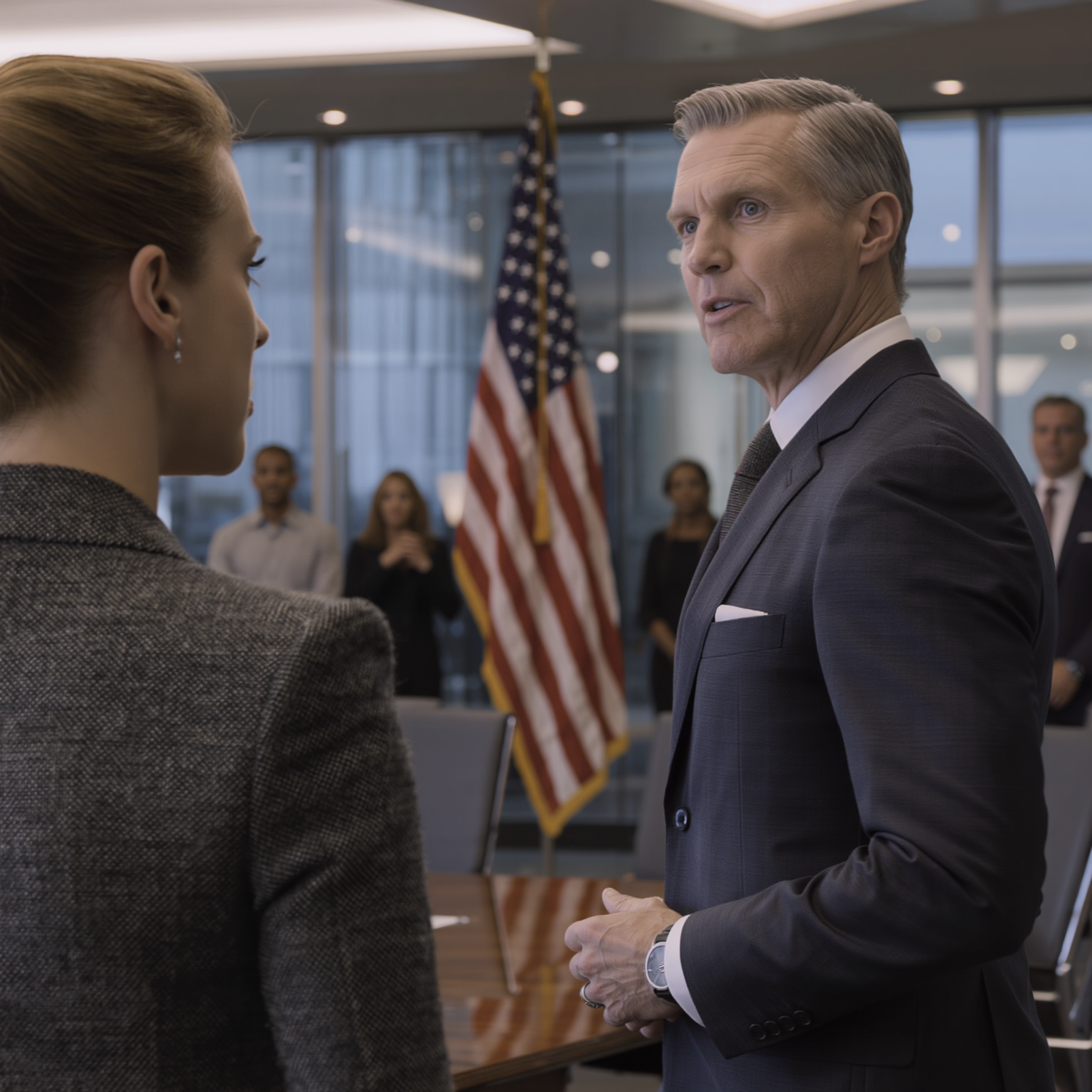 My dad grabbed the mic in the boardroom, pointed at Brent, and declared: “the equity belongs to him—and you’re fired.” Mom even laughed: “we sold the company.” I didn’t cry—I just set my security badge on the wooden table, walked past the champagne and the $1.2B livestream… at exactly 5:00, the “biometric handshake” buzzed… then a man in an FBI jacket stood up: “Actually…”