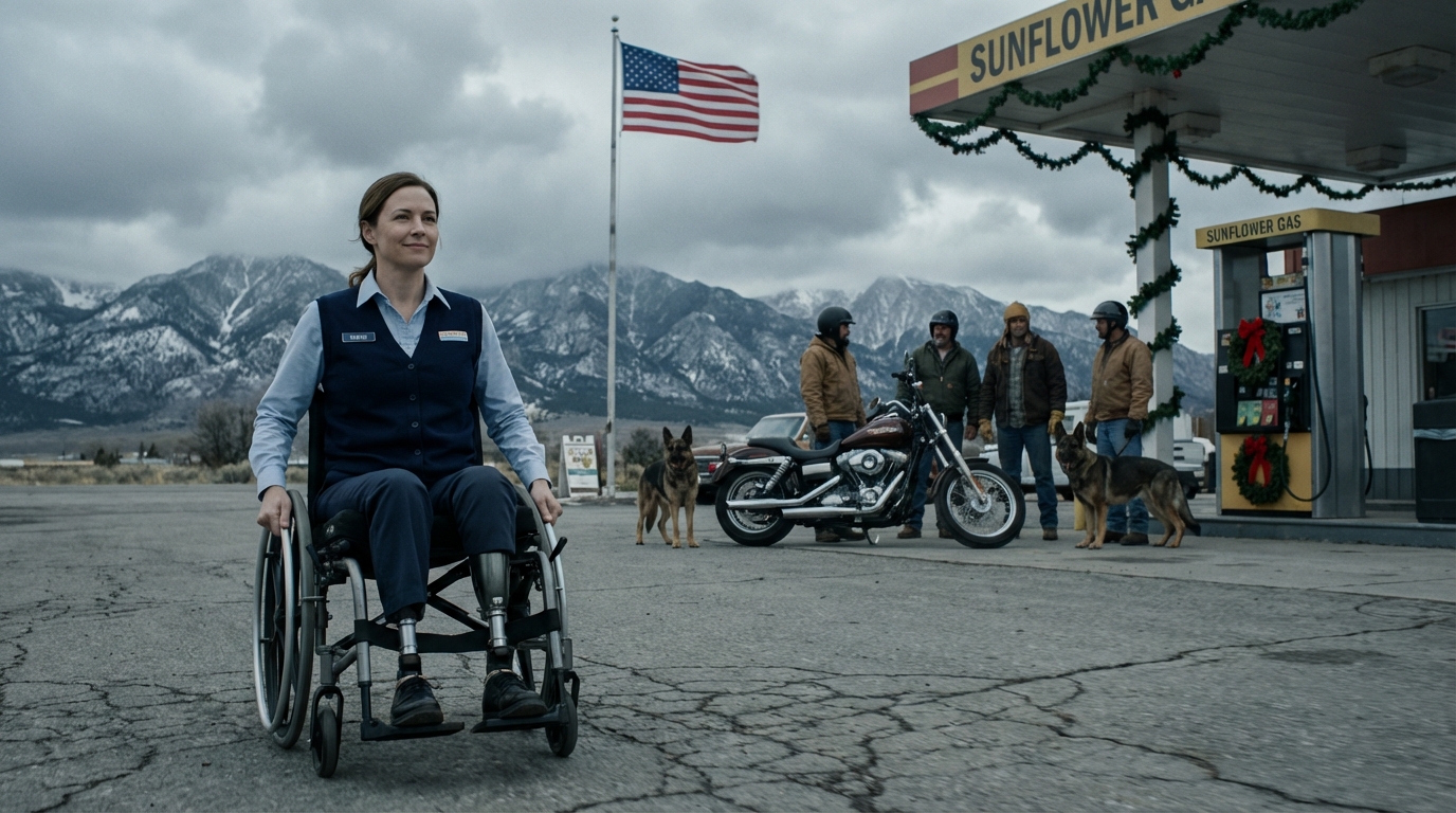 Motorcyclists Underestimate a K9 Handler At Gas Station, Until Her Trained Service Dogs Stay Perfectly Calm Montana’s morning is cold enough to ring