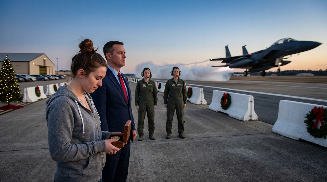 12 Years She Hid Her Top Gun Past — Until an F-22’s Distress Call Pulled Her Back The coastal air show didn’t notice her at first.