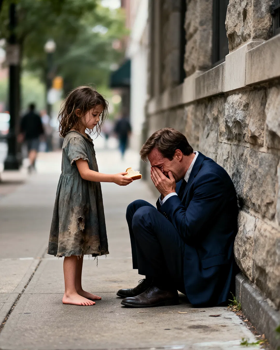 “Are you crying of hunger too?” the beggar girl asked the millionaire, but it was mourning for her child…