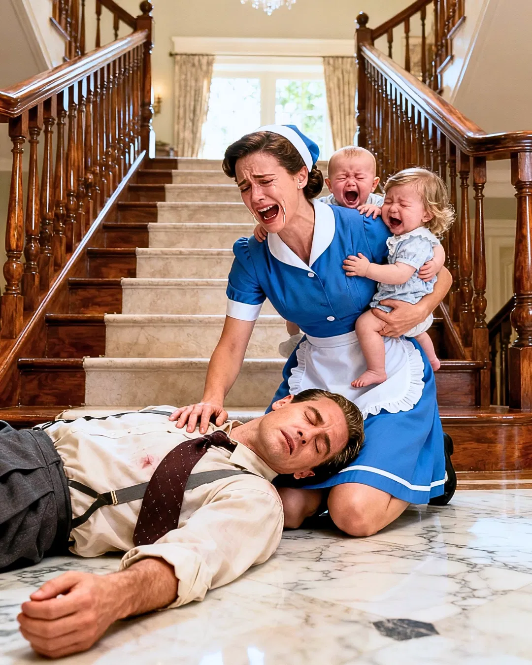After falling down the stairs, the millionaire pretended to be unconscious—what the nanny did next brought him to tears