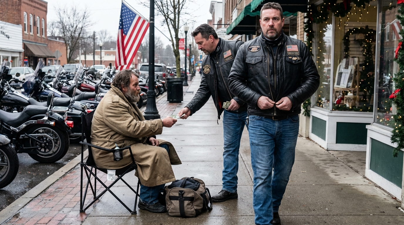 A Man In A Tough Spot Gives His Last $10 to a Biker, Next Morning 300 Riders Show Up On a wind-bitten