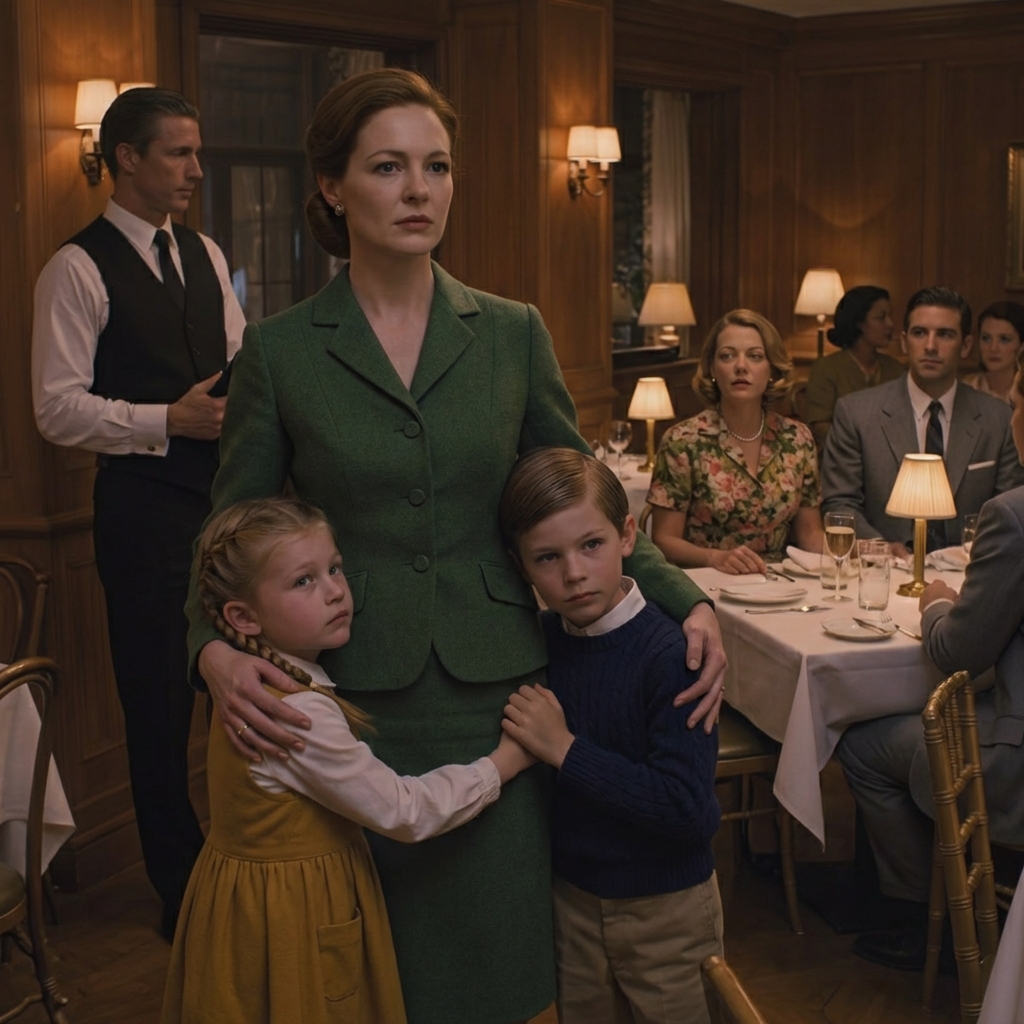 At a family restaurant, my sister smirked, “go sit somewhere else—this table’s for real family,” then my mom pointed at the $3,690 bill and said, “give it to her,” but when my kids whispered, “mom, did we do something wrong?” i stood up and said one line that made everyone rush back inside