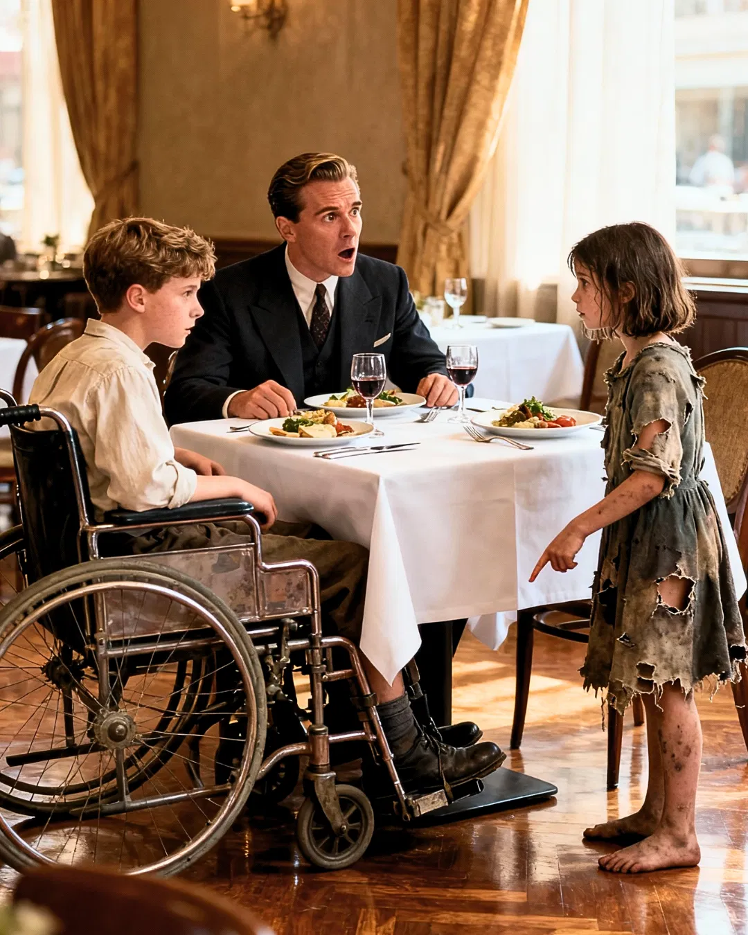“Feed me and I’ll heal your son,” the girl said softly, standing beside the restaurant table…