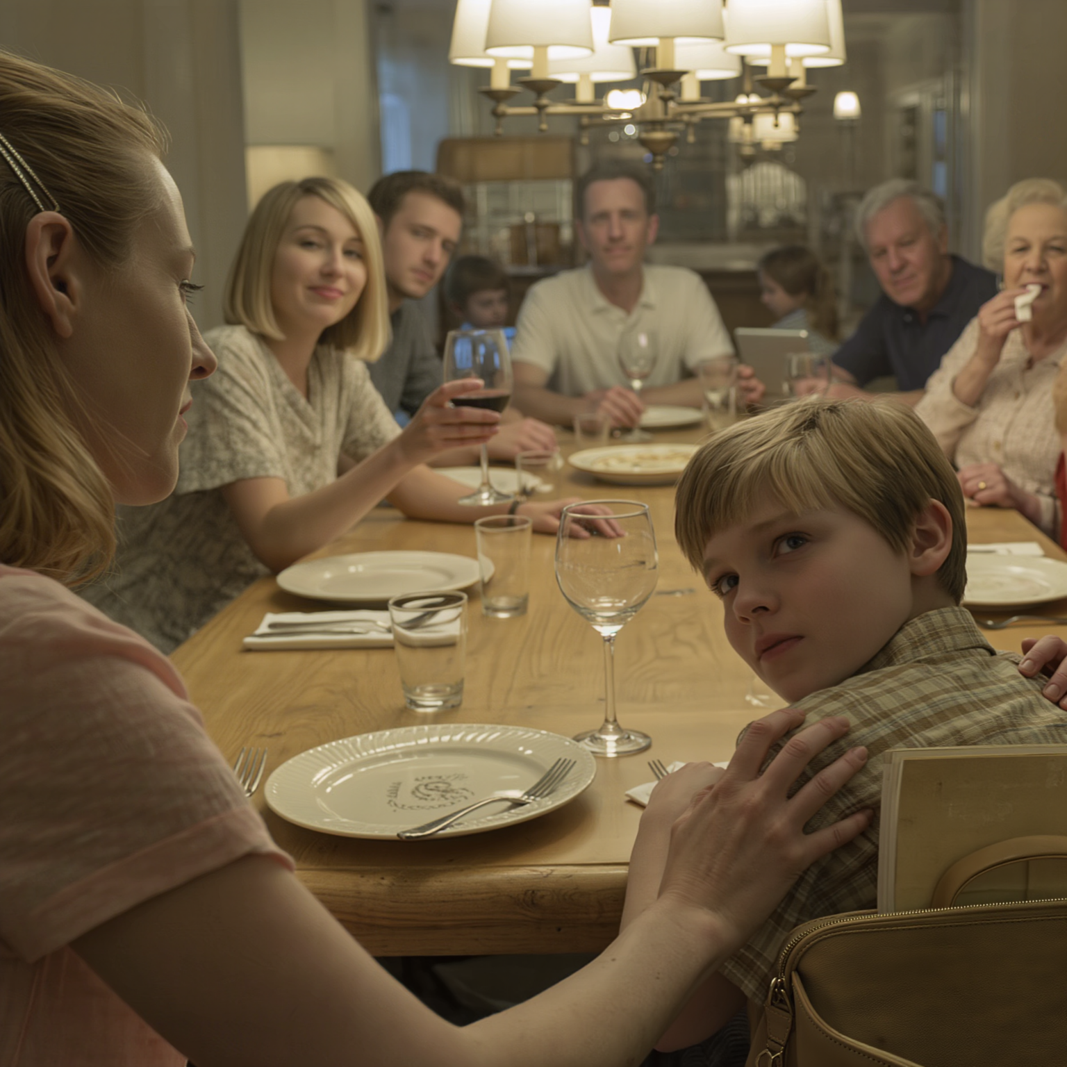 My sister smirked right over dessert: “IF your son had TWO parents, he wouldn’t have turned into… SUCH A MESS.” My son quietly pushed his plate away… I pulled out the folder I’d been carrying for 3 days and said only half a sentence: “IF you…” — she went pale, Dad growled, “LET IT GO.” But I’d held it in for way too long…