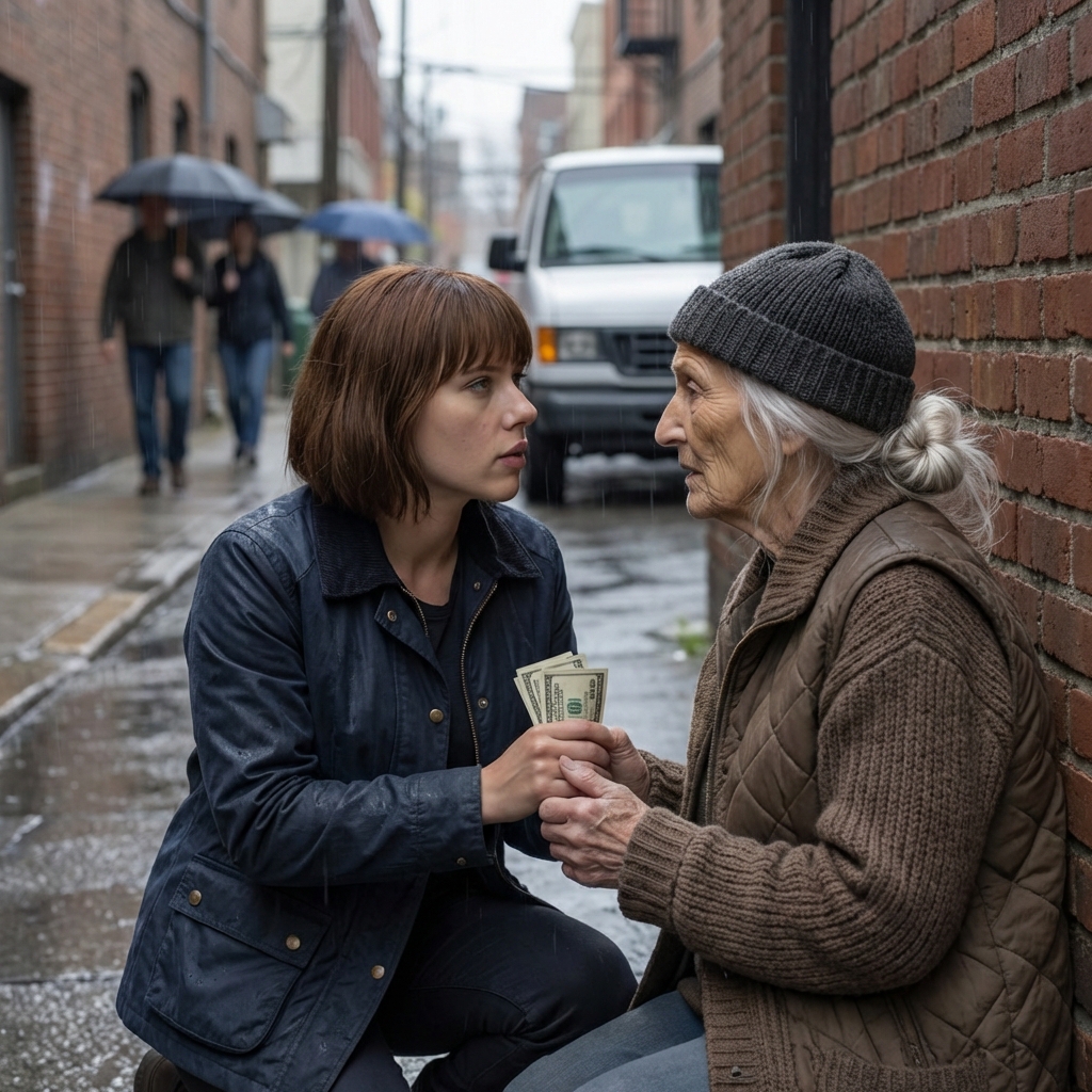 After my divorce, I started a new delivery job, and every day I left a few dollars for an elderly woman on the corner—until she grabbed my wrist and whispered, “You’ve done enough for me. Don’t go home tonight. Get a hotel. Tomorrow, I’ll show you something…”