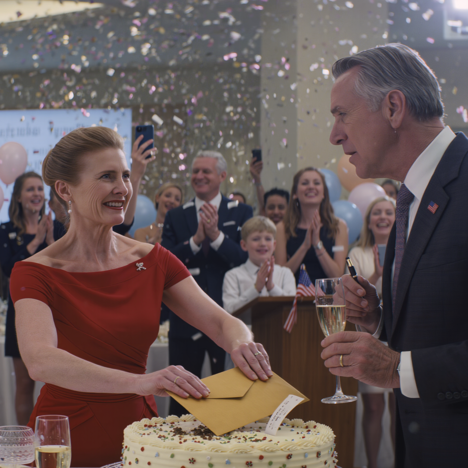 My wife slammed the divorce papers right onto the retirement party cake, my kids cheered like they’d won the lottery, and at 67 I just quietly signed and whispered five words: “You just made your choice…” Six months later, my whole family finally understood what the “gift of freedom” really meant…