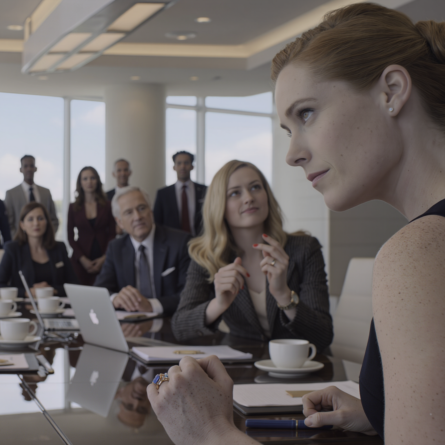 The vice president’s daughter sneered, pointing straight at my hand in the packed meeting room: “A ring from Goodwill, huh? So cute, looks like a toy that fell out of a 25-cent gumball machine”, Twenty people burst out laughing – three hours later, the billionaire client took one look at it, went pale, his voice shaking as he asked, “Who gave you that ring?”, then turned to the leadership and said one sentence that left the whole company dead silent.