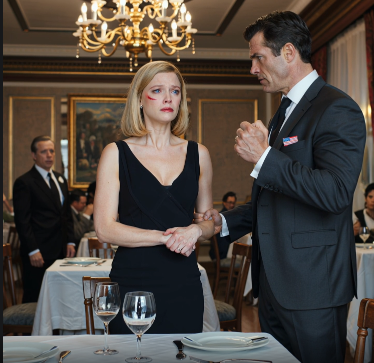 He slapped me at our anniversary dinner—thirty minutes later the restaurant doors opened and every fork in the room stopped mid-air