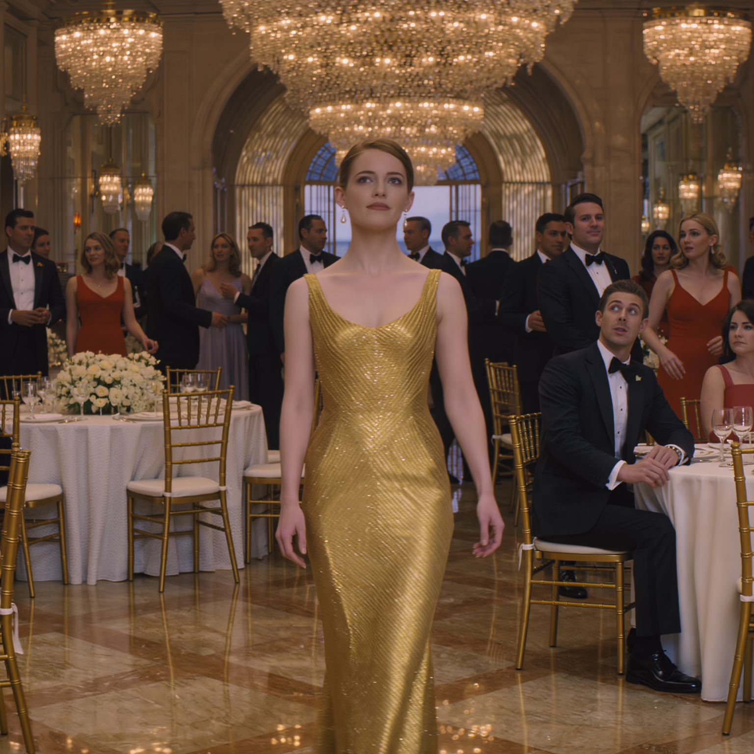 The night his wife walked into the gala in gold and everything snapped