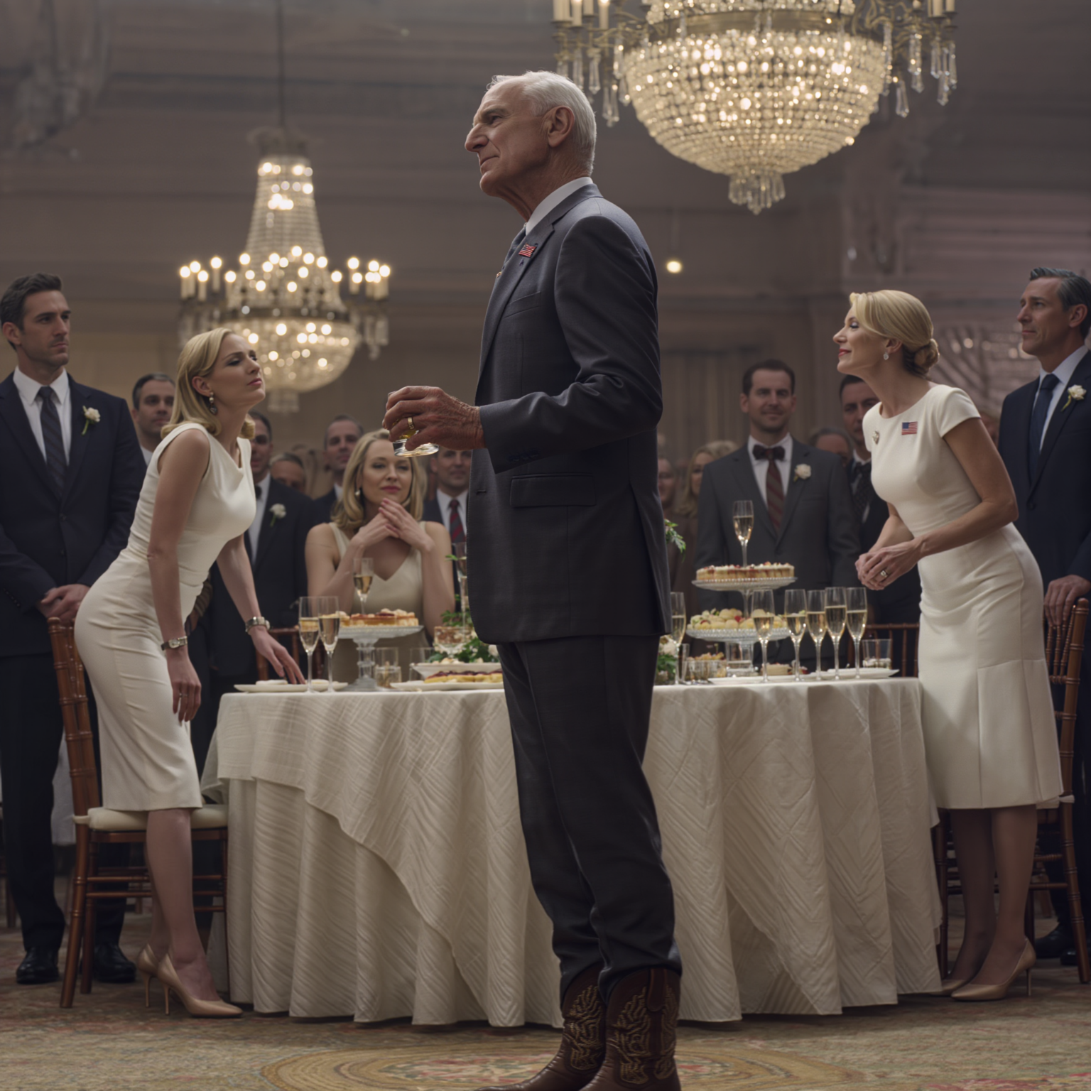 I Trudged Into My Son’s Fancy Engagement Party, My Future Daughter-in-Law Curled Her Lip: “That Old Country Geezer Who STINKS OF COWS Actually Showed Up Too?”, I Turned Around To Leave But My Son Yanked Me Back And Whispered One Sentence That Left Me FROZEN IN PLACE In The Middle Of The Ballroom…