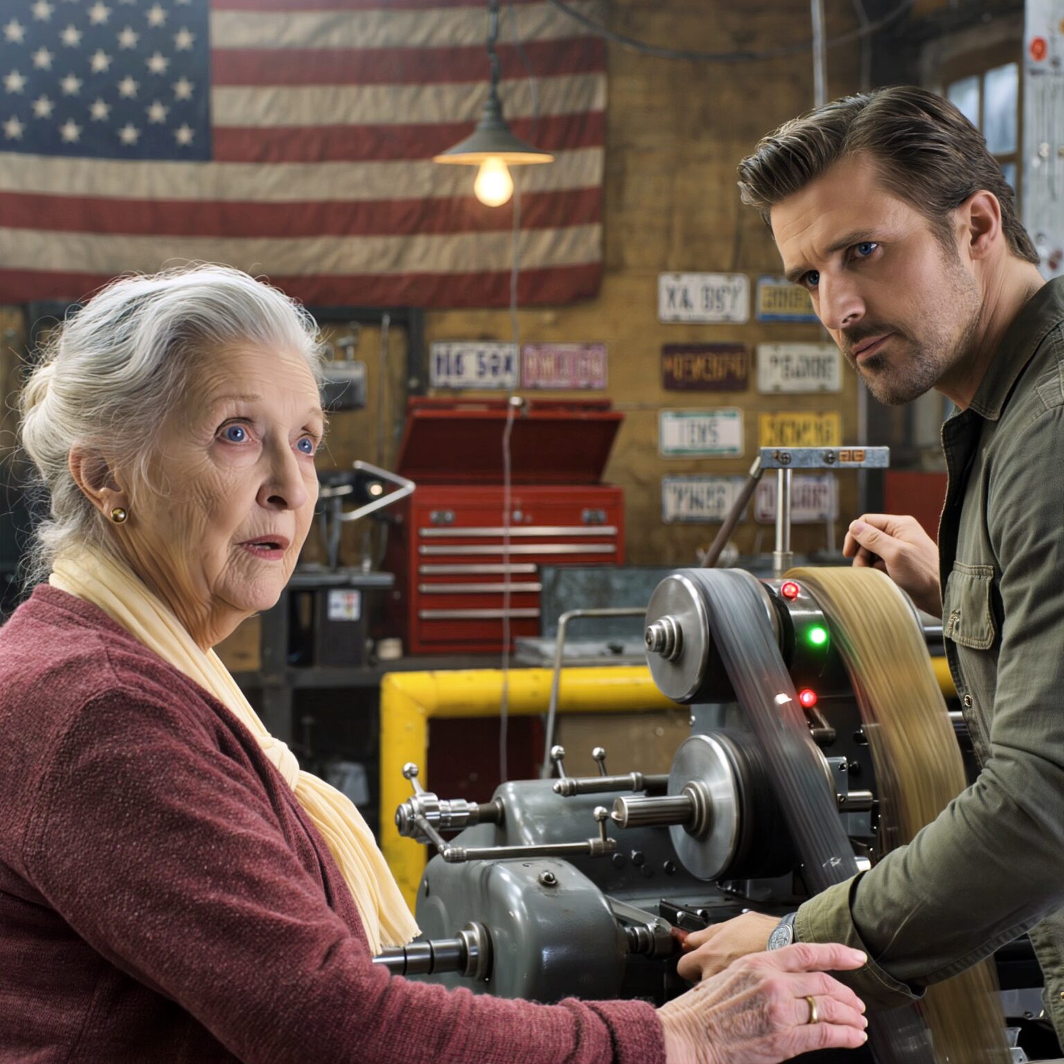 One year after my husband died, i went back to his abandoned workshop. as soon as i turned on the lights, i froze when i saw the machines were still running. i walked slowly, my heart pounding, then stopped short when i realized someone was standing operating them.