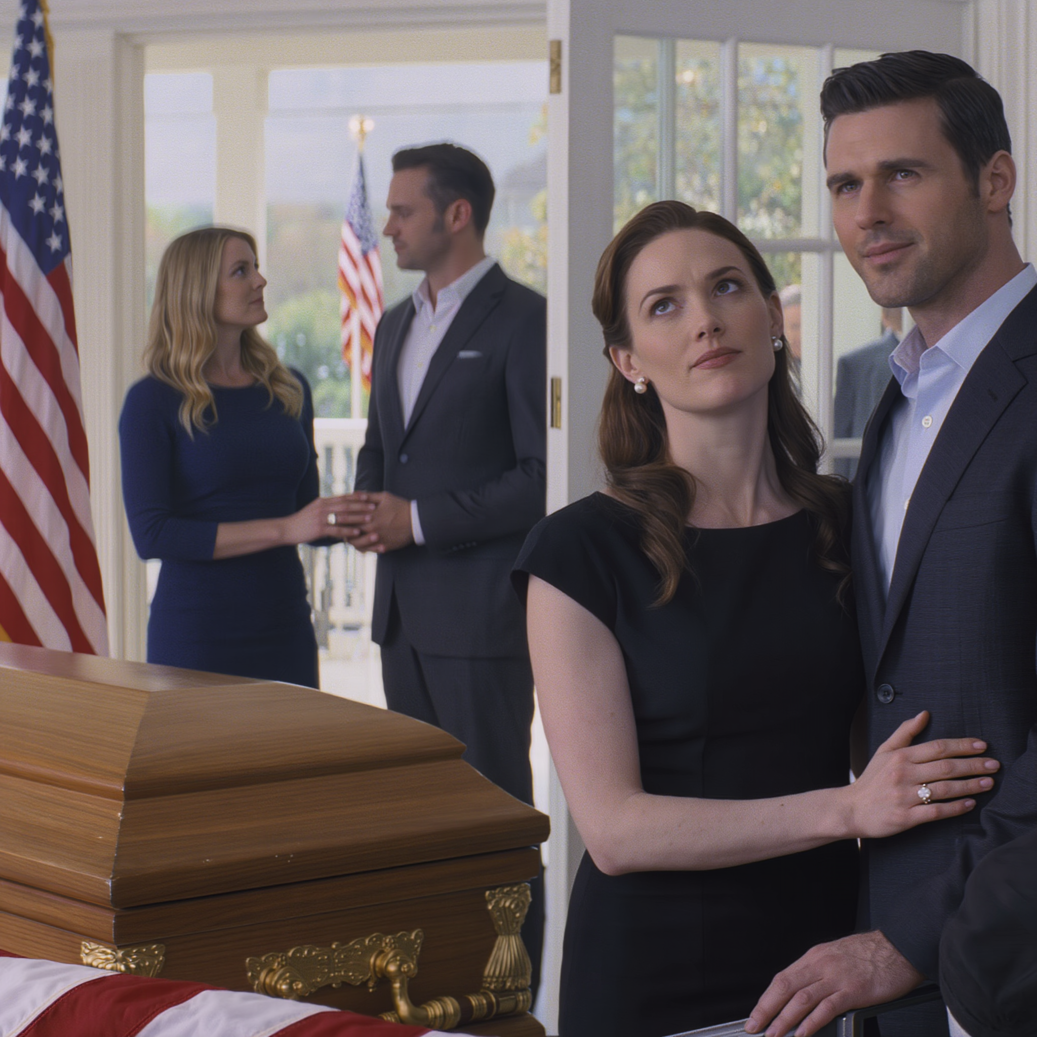 6 years ago, my sister st0le my millionaire fiancé – the man I was about to marry. Now, at my mother’s funeral, she walked in with him, showing off her diamond ring and said, ‘Poor sister, still single at 38… I have a husband, money and a mansion.’ I smiled, turned to her and asked, ‘Have you met my husband?’ When I called back, the smile on her face disappeared – Because actually, my husband had…