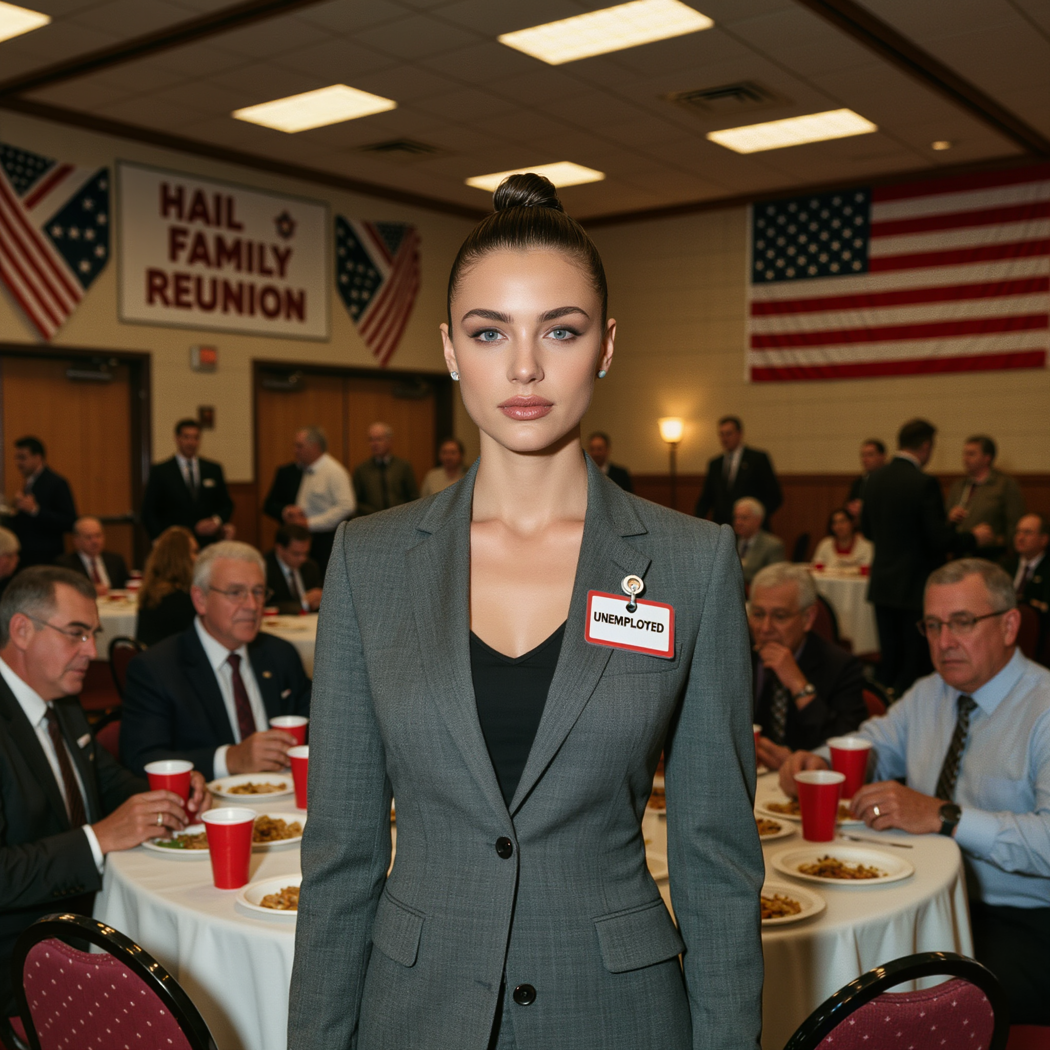 My aunt forced me to wear an “unemployed” badge to humiliate me at the reunion, not knowing my billionaire boss was about to kick open the doors.