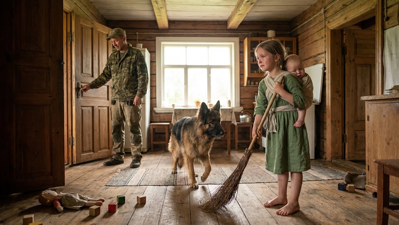 A Soldier Came Home to Find His Little Girl Raising Baby Brother Alone — Dog Became Their Shield
