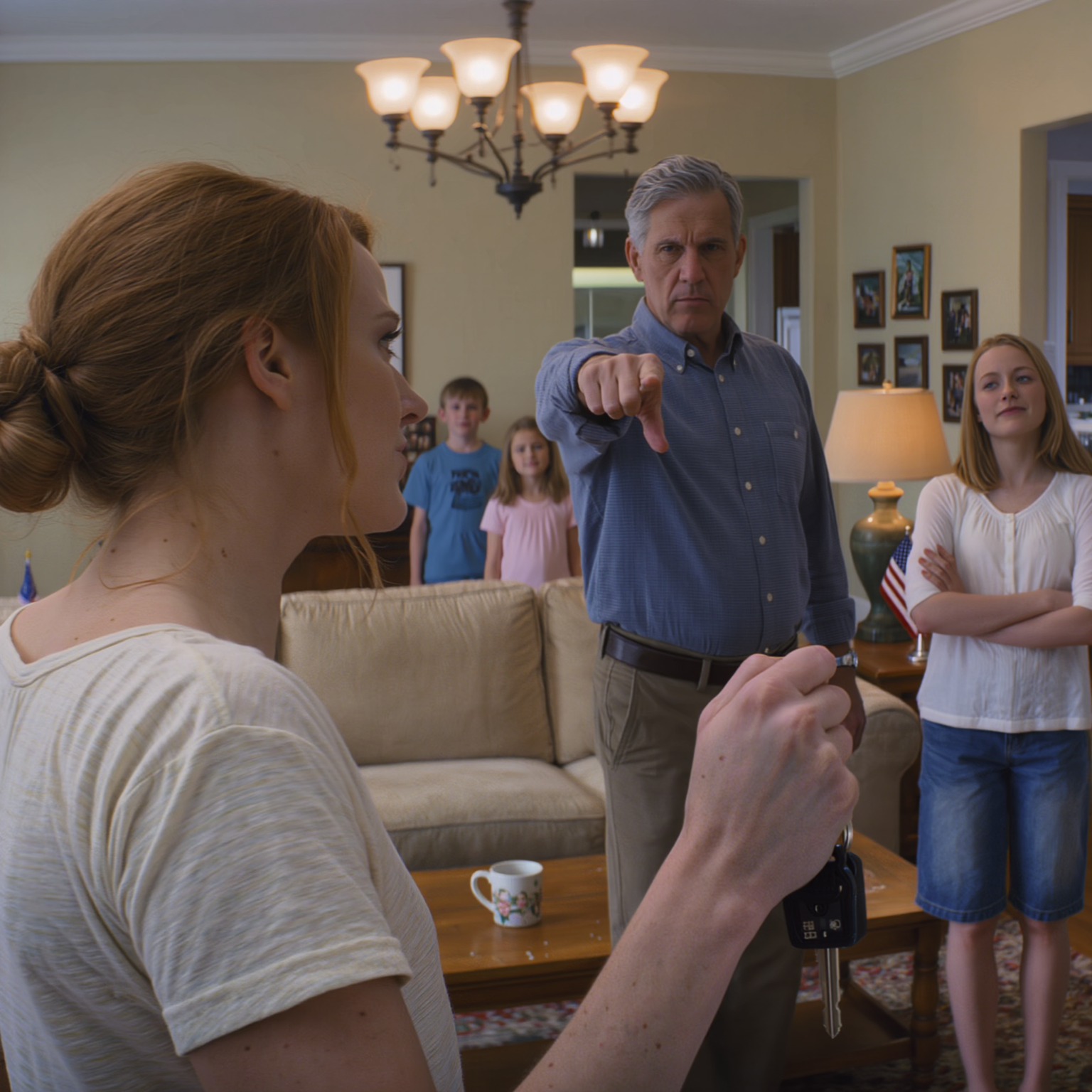 My dad kicked me out of the house and demanded I “get on my knees and apologize” to my sister and her two kids, then called them “the real pride of the family” — I only said two words, “OK then,” vanished the next morning, and 15 minutes later the whole house started… panicking because something suddenly “shut off.”