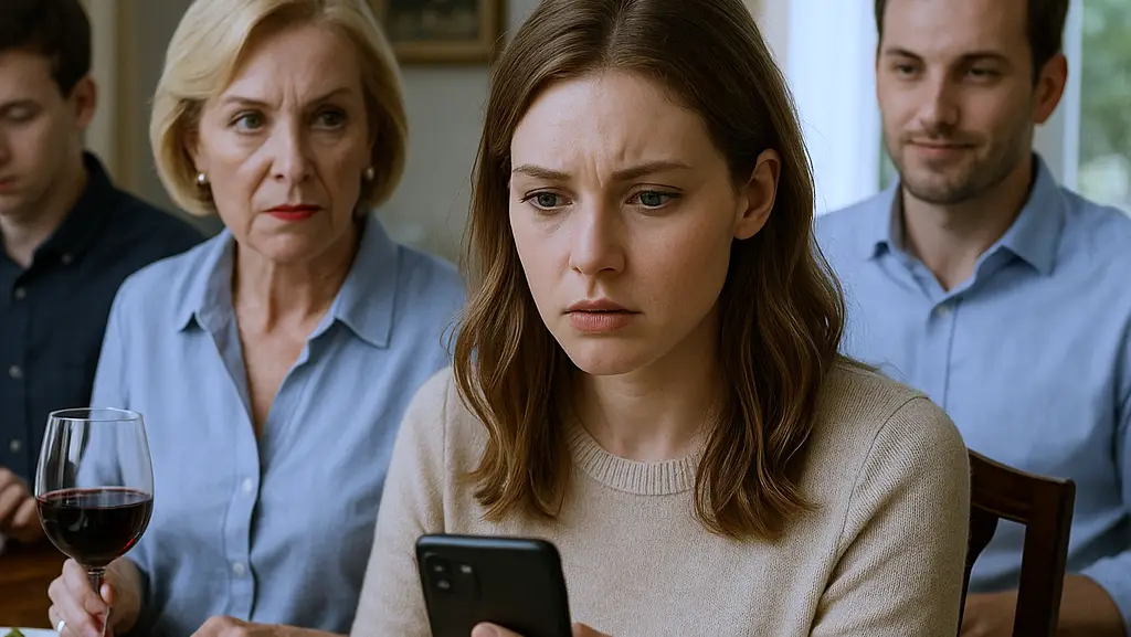 During lunch with my in-laws, I got a text from an unknown number! «Don’t react – they’re recording you»…