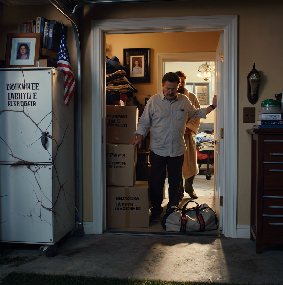 I came home to find my things in the garage. My son-in-law smirked, “You don’t live here now. My dad needs the room.” I looked him in the eye and said, “Then I’m taking out another piece of trash.” It was time to show him who really held the power.