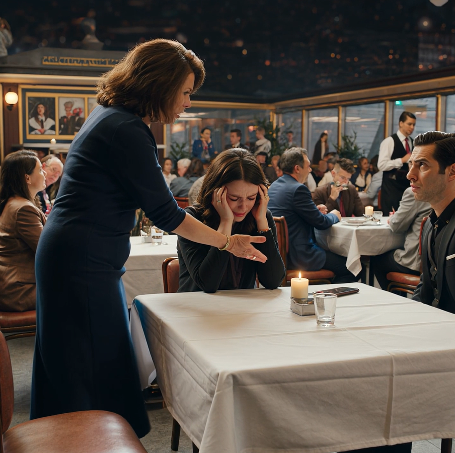 At the restaurant, my son-in-law pulled my daughter’s hair in front of everyone. His father cheered, “That’s how it’s done! She needs to learn her place.” My daughter wept. Shaking with pure rage, I stood up and did something they will never forget.