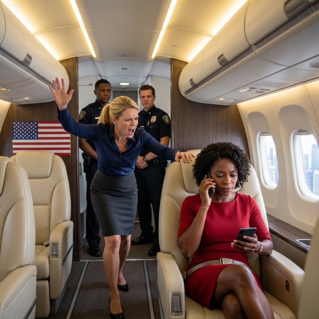 A black female billionaire’s first-class seat was stolen by a white passenger who hurled insults at her — and the flight was immediately canceled..