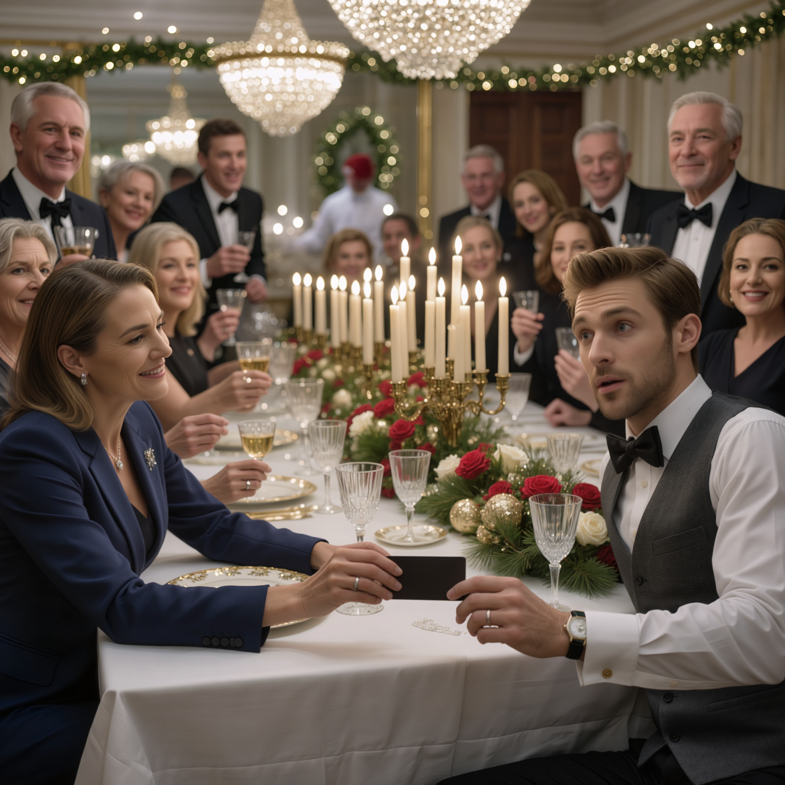 They laughed when my husband ended our marriage on Christmas Eve—then the waiter saw my matte-black card