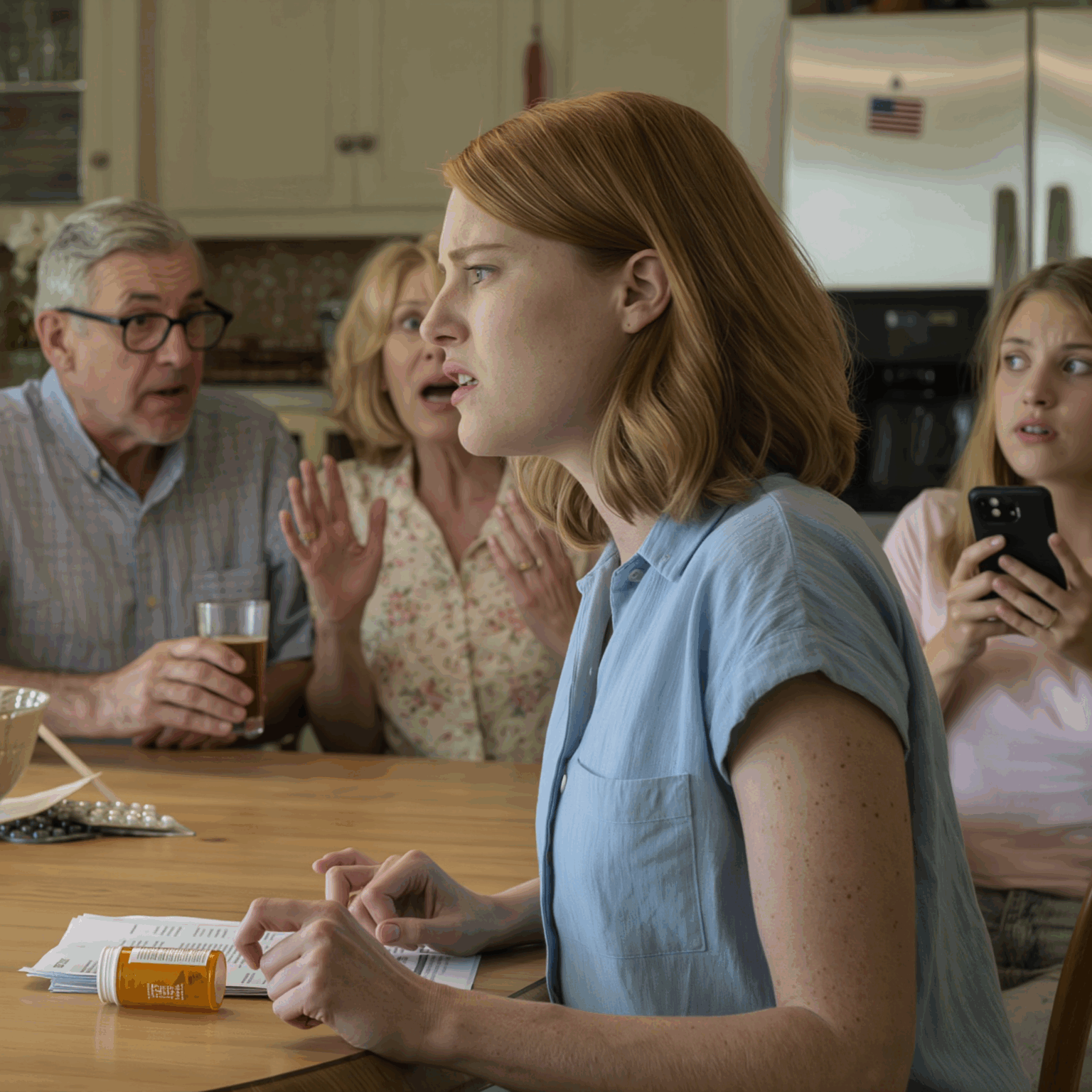 At sunday lunch, i asked casually, “did you pick up my prescription? the doctor said it’s urgent.” my dad said, “oh… we used that money to buy your sister’s new phone. she needed it for school.” i stared at them. “right. then i guess you didn’t read the warning label the pharmacist sent?” my mom whispered, “warning?” what i said next? their faces went white.