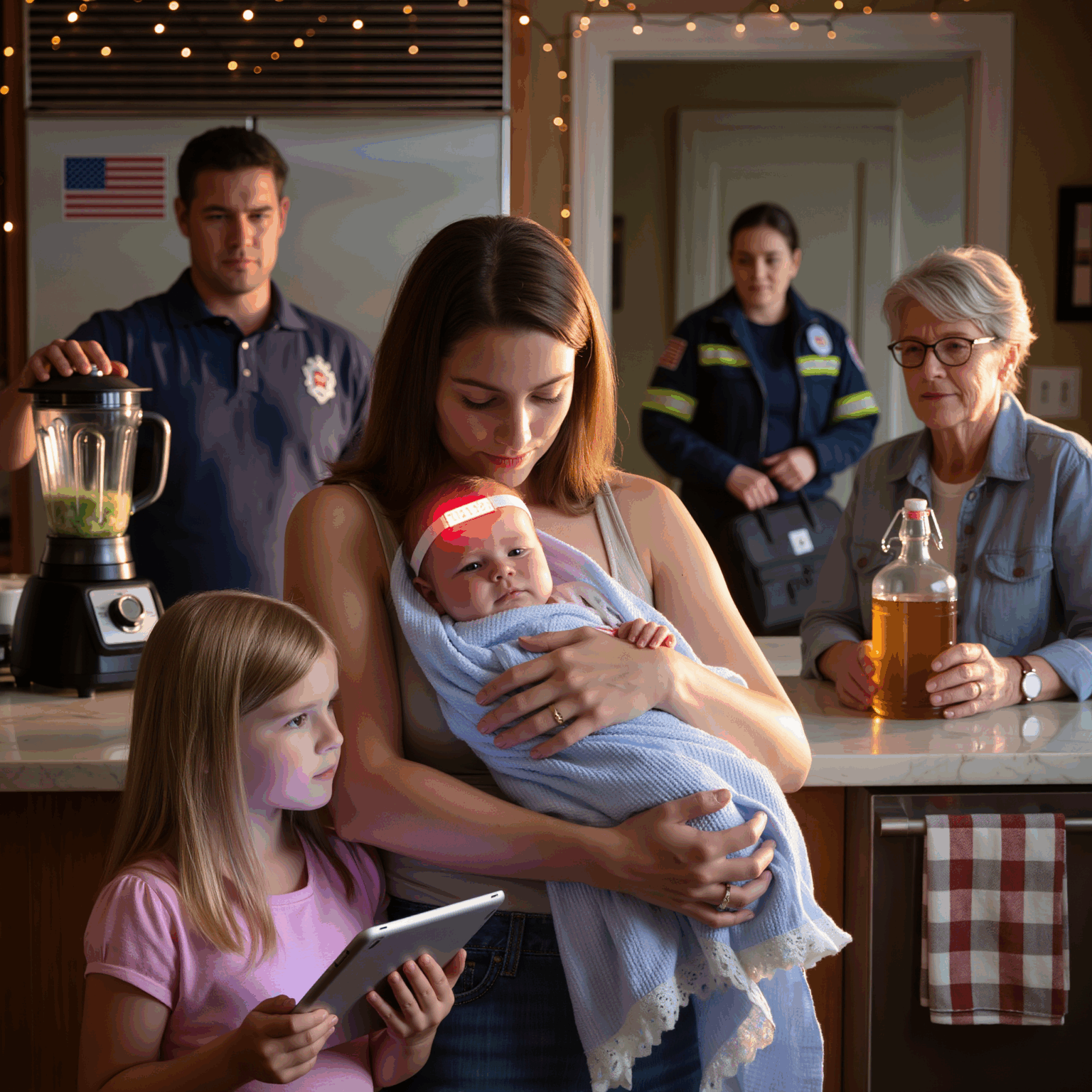 My 8-month-old daughter had a 104°F fever, my mother-in-law laughed “just teething,” my husband said “you’re panicking” — until my 7-year-old leaned in: “I know who did this…”