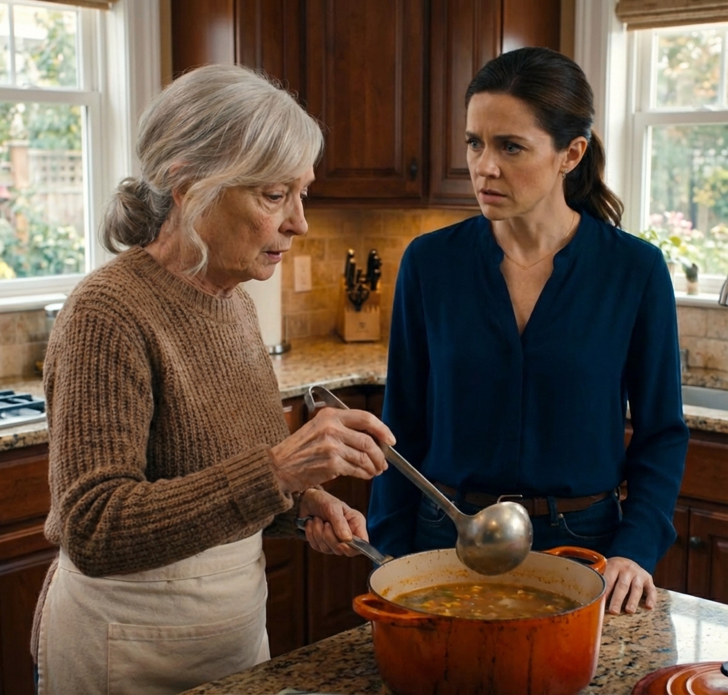 While I was stirring a pot of soup for the whole family, my daughter-in-law came closer and said, “Who told you to cook like that?” My son kept his eyes glued to the TV, pretending he didn’t see anything. A few minutes later, a loud noise came from the kitchen. And from that very moment, everything in this house began to be rearranged.