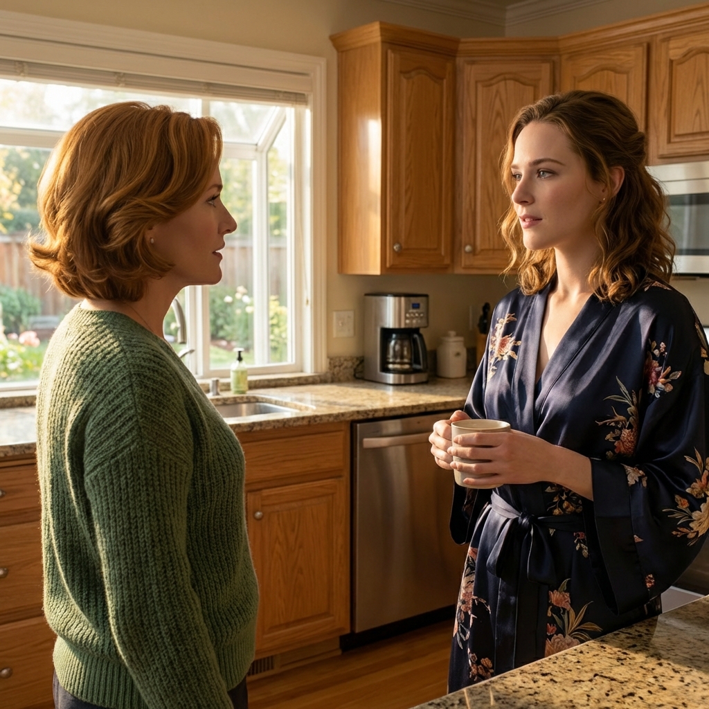 After my grandfather’s funeral, I dragged my suitcase back to the house in Waverly and found my brother’s girlfriend had already taken over a room, wearing my grandmother’s robe, laughing: “Go cry to the dead—this house is mine.” She shoved county records in my face: “Your name isn’t on the deed.” I didn’t argue, just left. That night I opened a wax-sealed box at a storage unit off Route 7… The next morning, she walked into the kitchen and froze.