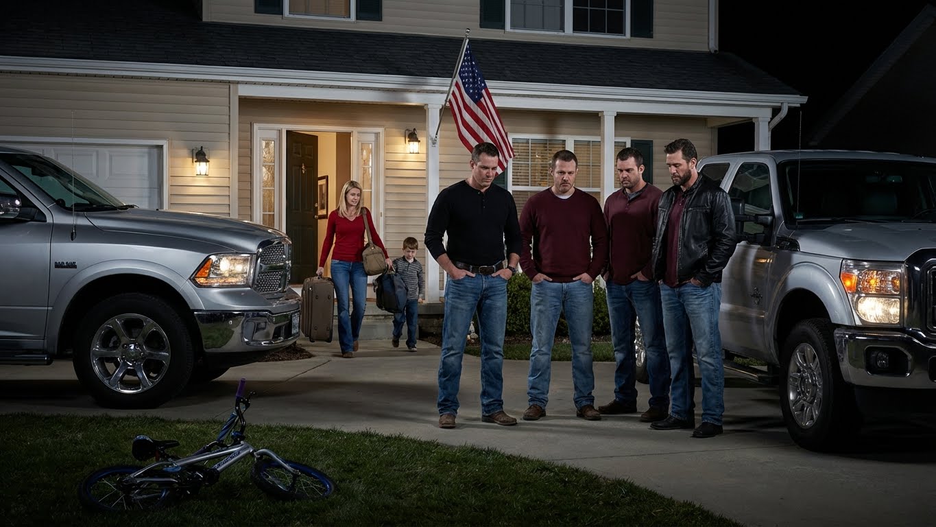 My Wife’s Brothers Showed Up At My Door. “Your Daughter Disrespected Our Mother. We’ll ‘Teach Her A Lesson’ Ourselves.” Five Of Them. My Daughter Was Crying Behind Me. They Didn’t Know I Used To Work In High-Risk Security—And That I Don’t Panic, I Document. I Told My Daughter, “Count To 60.” She Counted. When She Reached 60, The Porch Was Lit Up In Red And Blue, And All Five Were Being Separated And Questioned. I Knelt Beside Her And Asked, “Which One Scared You The Most?” She Pointed… And I Quietly Told The Officer, “That’s The One I Want Kept Away From My Child.”