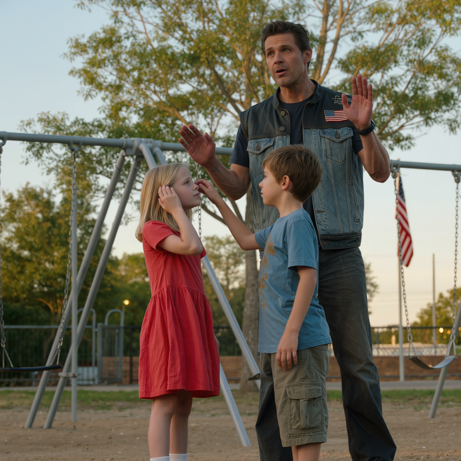 The day a biker took his deaf daughter to the park—and a barefoot boy changed everything