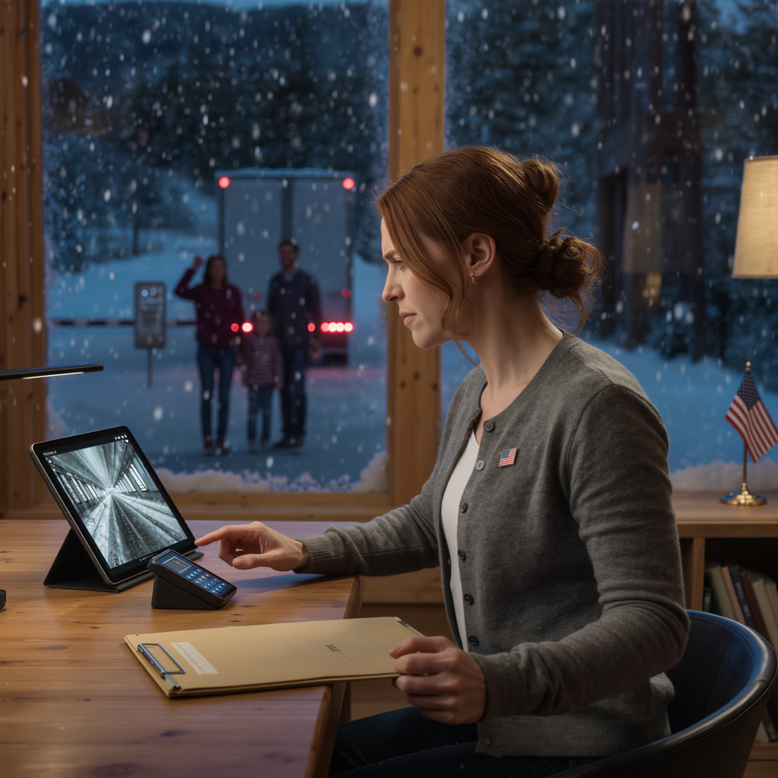 I’d barely had time to settle into my mountain cabin when my family showed up at midnight—my sister clutching her child in the snow like a victim, her husband leaning on a massive moving truck packed with all their luggage, and my mom texted just 7 words: “Code isn’t working—open the gate now.” But this time I didn’t play the good sister… and they had no idea I’d prepared something that would shut them up cold.