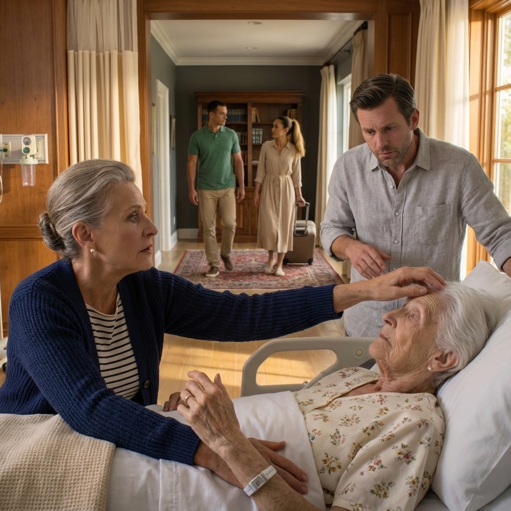 My son and his wife went on a trip, leaving me to care for her mother, who was “in a coma” after an accident. As soon as they left, she opened her eyes and whispered something that made my spine freeze…