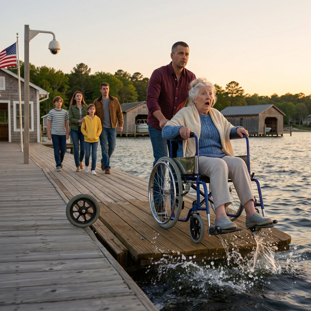 They pushed my wheelchair into the lake and said: “She drowned — now we get the 11 million dollars.” It was a true story. I can swim. And the camera…