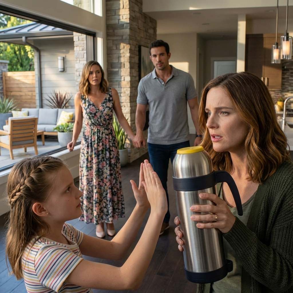 Five minutes after my sister’s taxi pulled away, my niece, eight years old and “mute” for years, lifted her chin and spoke in a voice so clear it hurt. “Aunt Lisa, don’t drink the tea Mom made.” I was still holding the thermos, still smiling like the babysitter, still thinking about cartoons and snacks. Then she added, “She planned something bad,” and the word planned cracked my world in half.