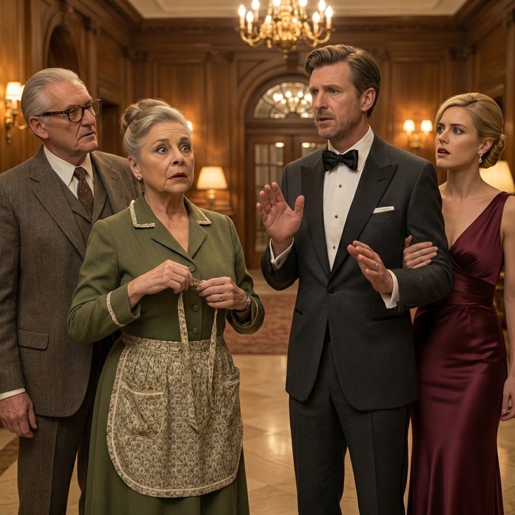 I came to the Harvard Club to smile for my son’s engagement photos, but they shoved an apron into my hands and I heard my future father-in-law laugh, “Don’t let the cleaning lady near the partners,” so I stayed quiet, carried champagne, and waited until the one man in the room with power finally said my name out loud.