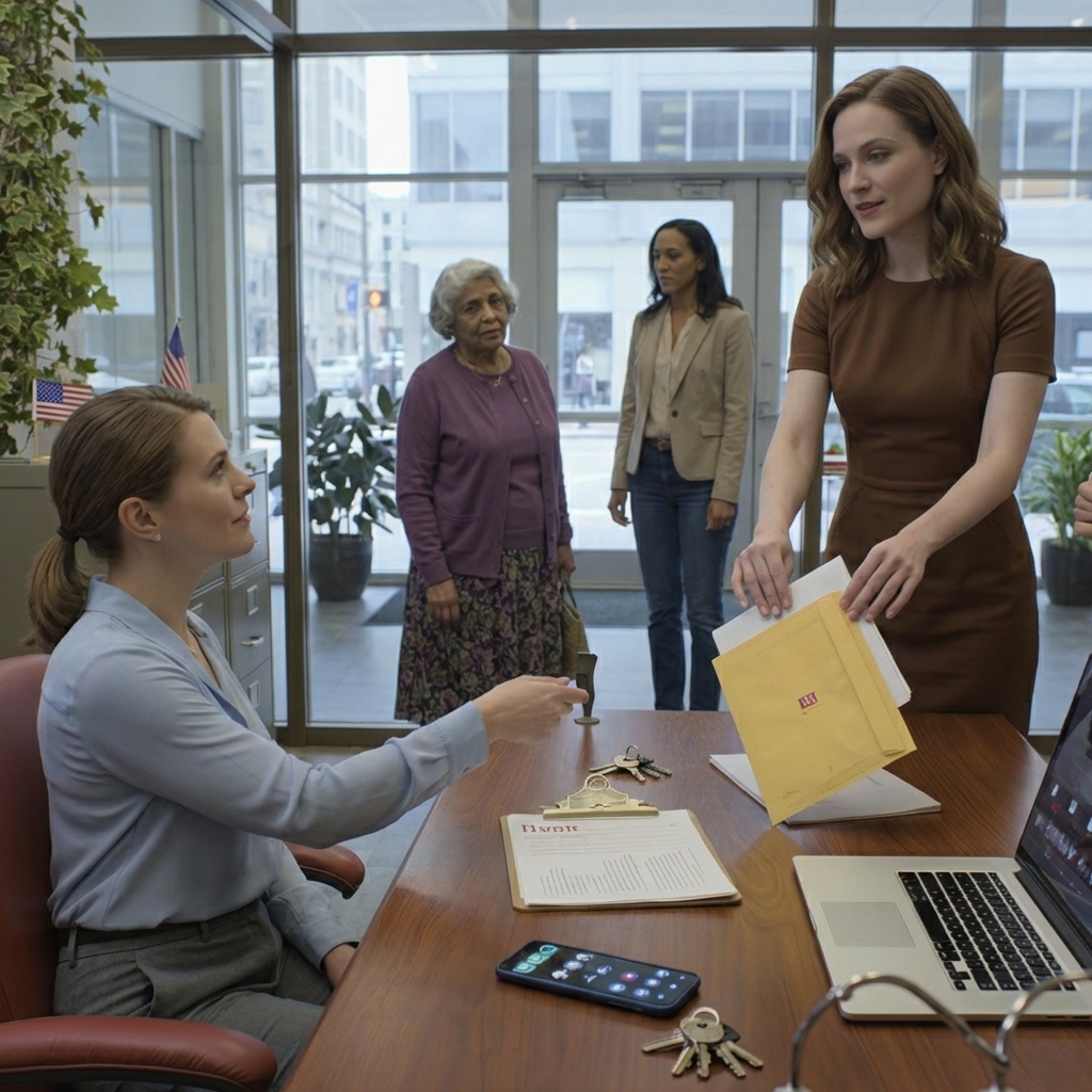 My sister strutted into the apartment building I manage, dropped a rent notice on my table, and said, “Congrats, Claire. Your little $2,350 deal is over; you’ll pay $7,100 like everyone else,” while my parents called it “fair”… except she didn’t know what Grandma hid for me.