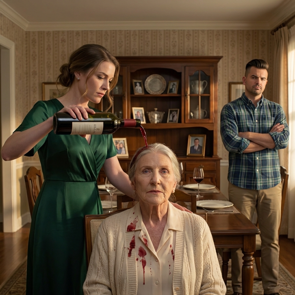 I said, “No more wine, Carly,” and my daughter in law smiled like I’d insulted royalty, then shouted, “Maids obey,” and sent my grandmother’s crystal flying into my face at our Friday dinner; by sunrise a uniformed officer was in my dining room, my son was begging, “Mom, please,” and I was answering, steady as a gavel, “This ends today, finally.”