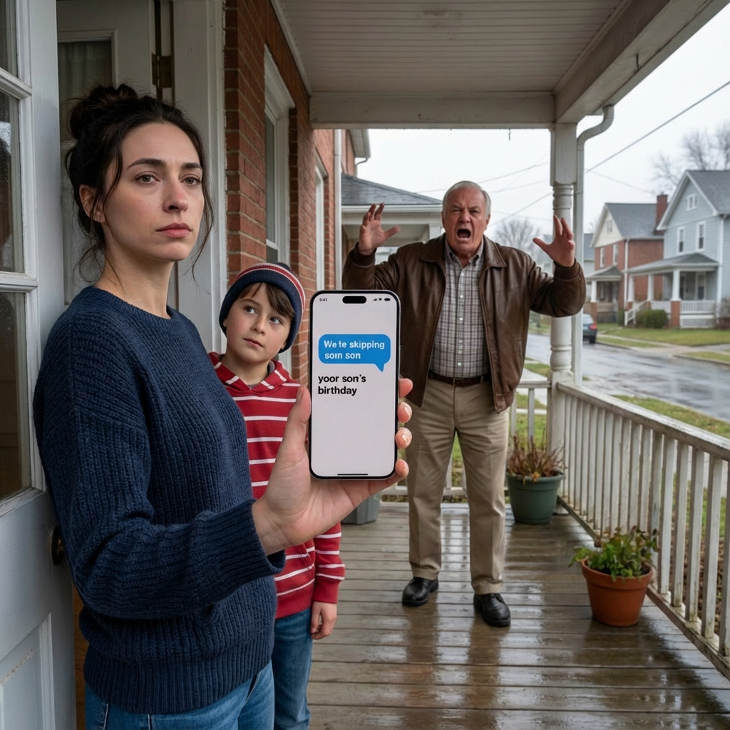 Mom texted, “we’re skipping your son’s birthday — trying to save money.” i said, “i understand.” the next day, i saw their livestream: giant party, gifts everywhere — for my sister’s kids. my boy said softly, “guess they forgot me again.” i just cut them off from payment. by 9:00 a.m., dad was on my porch, yelling… like i owed him a heartbeat.