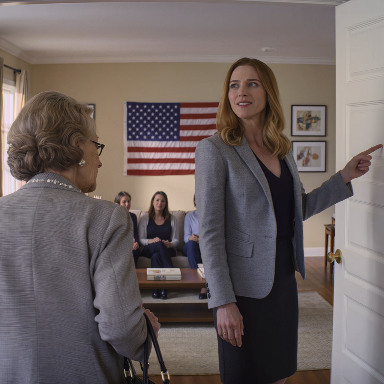 In the beige living room, between the scented candle and the clink of ice in a glass, my daughter-in-law pointed straight at the door and said flatly, “Out.” No one spoke up. No one defended me. I’m 79, I live by discipline like an equation, so I stepped down from the porch at exactly 3:47 p.m. in silence. They thought I was giving in. But on the bus ride home, I remembered a $50,000 paper they thought I’d forgotten.