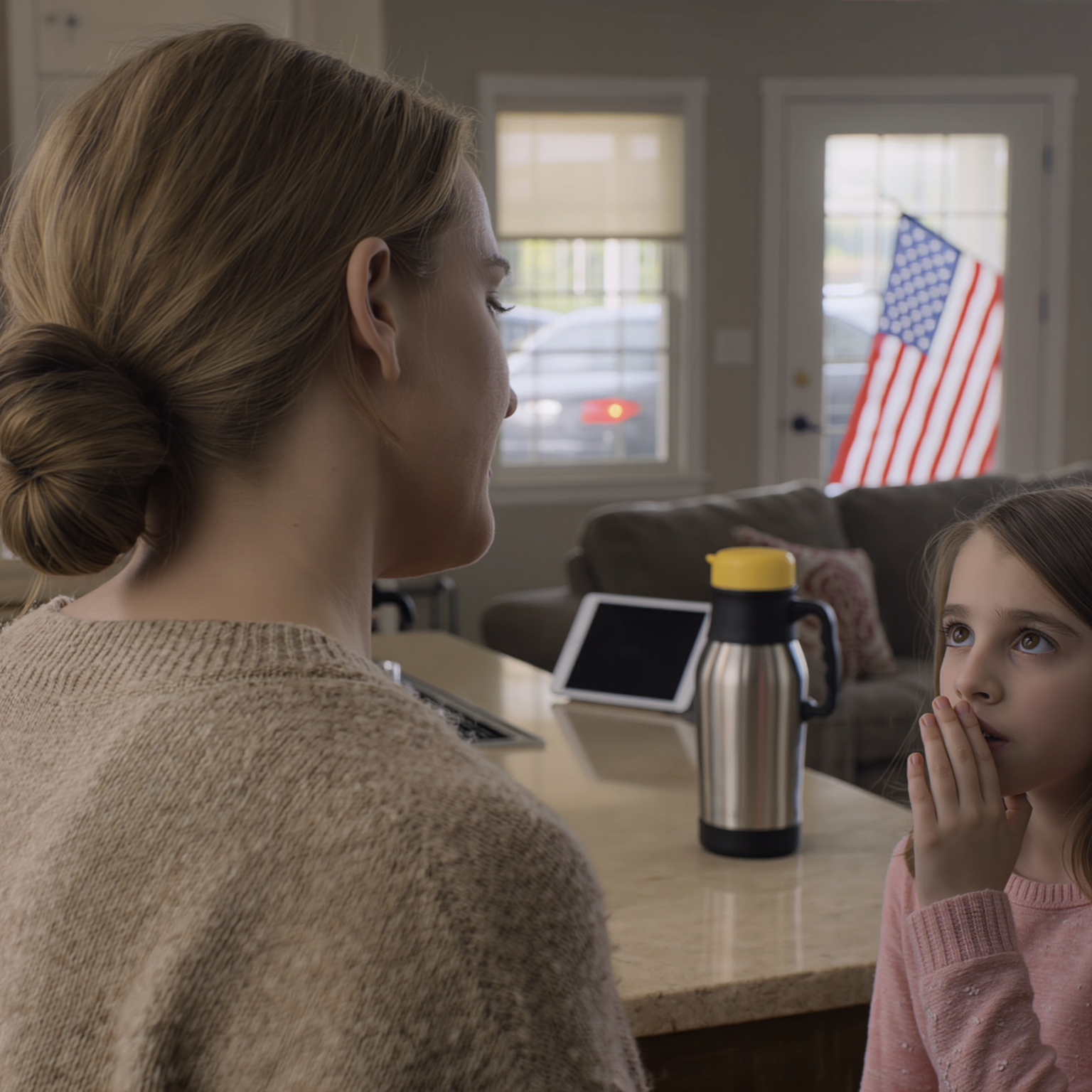 My sister dragged her husband off on a Caribbean cruise, dumping her 8-year-old “mute-from-birth” daughter on me; the moment the door slammed shut, the girl stared straight at me and spoke in a crystal-clear voice: “Auntie, don’t drink the thermos of tea Mom left… Mom