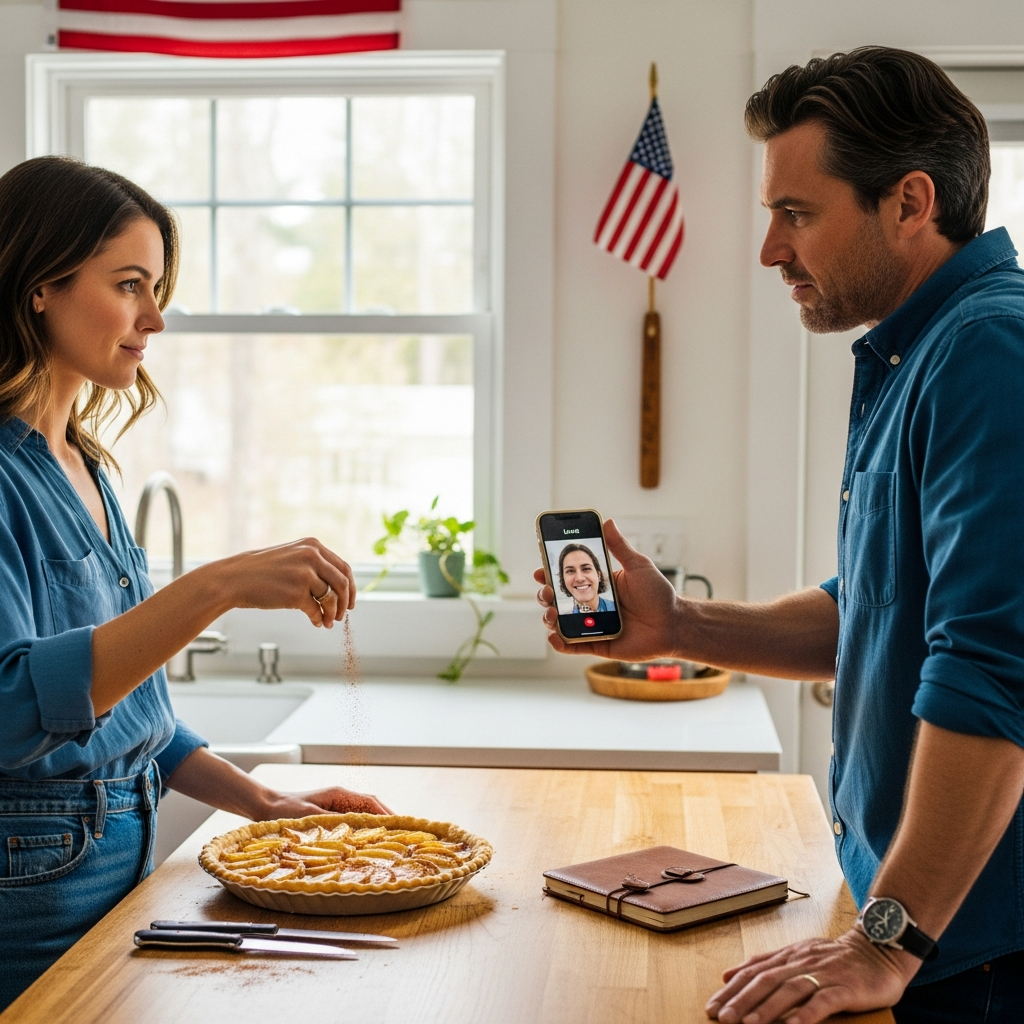 The kitchen smelled like warm apples and butter, the kind of smell that’s supposed to mean “home.” I was standing at the counter in our beach place, wiping my hands on a dish towel, when Evan walked in and slid a leather notebook toward me like it was a legal document.