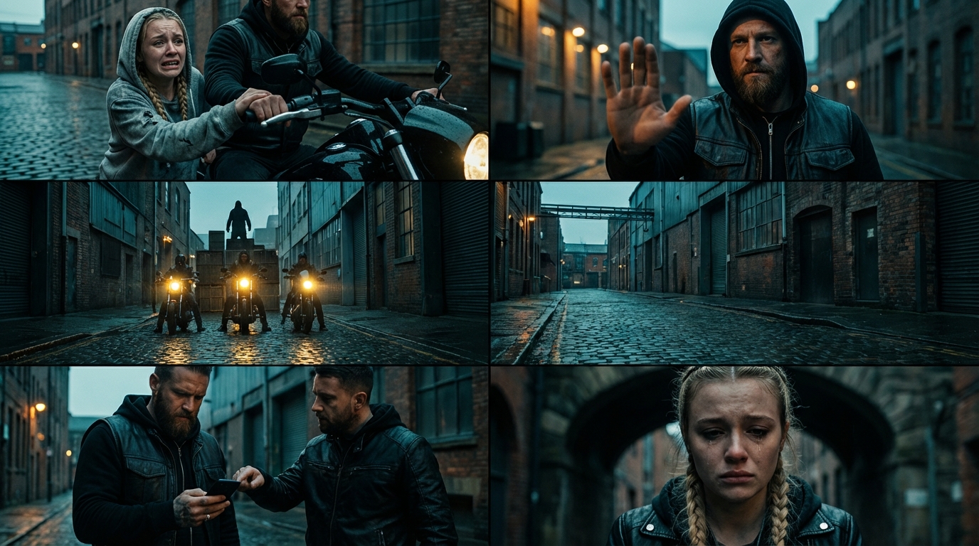 The little girl ran after the bikers for two full blocks, and when she got close enough, she shouted, “Stop now. It’s an ambush.”