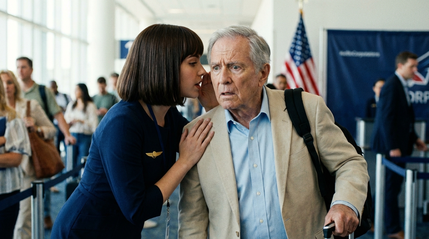 During boarding, the flight attendant whispered to me, “pretend you’re feeling sick and leave the plane!” i thought it was a joke, but then she came back and said, “please, i beg you!” 20 minutes later…