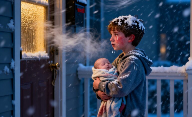 Late one night, in the middle of a violent snowstorm, my eight-year-old grandson appeared at my door—shaking, barefoot in soaked sneakers,