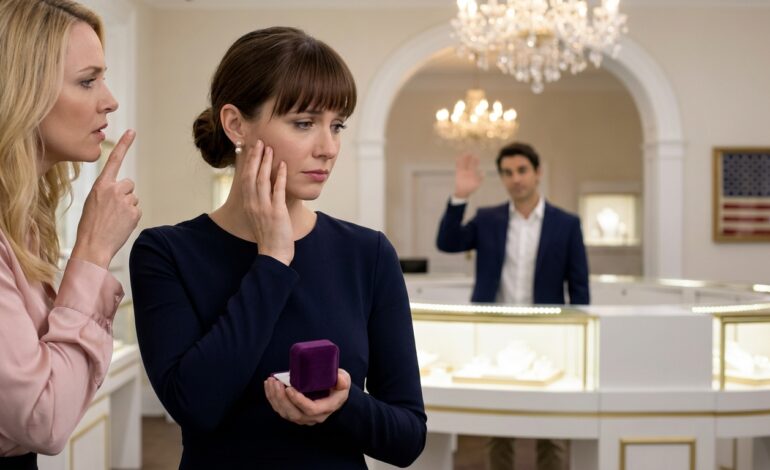 My jealous sister slapped me across the face in the jewelry store and called me “shadow” because i was treated like a vip, then a billionaire walked in, looked at her, and said, “touch my wife again and see,” she froze… then stammered…